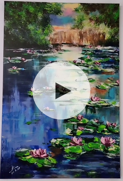 ArteDiAlina.com painting: into muddy lakes grow water lilies